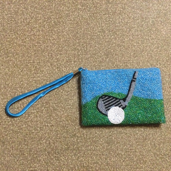 Beaded Golf Sporty Coin Purse Wristlet - Picture 2 of 6